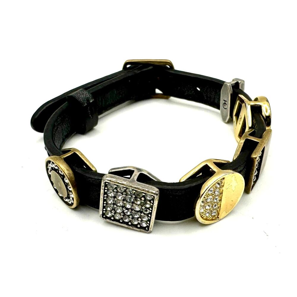 Touchstone Crystal Leather Crystal Bracelet FREE SHIPPING Bohemian Jewelry